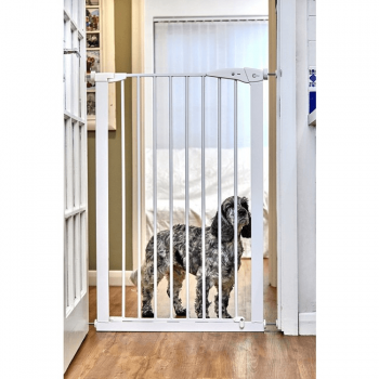 Callowesse Extra Tall Pet Gate 75-82cm Pressure Fit- White 110cm High
