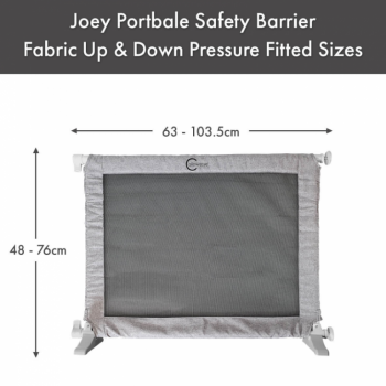 Callowesse Joey Portable Dog Barrier Unique Up & Down Feature 63cm - 103.5cm - Denim Grey