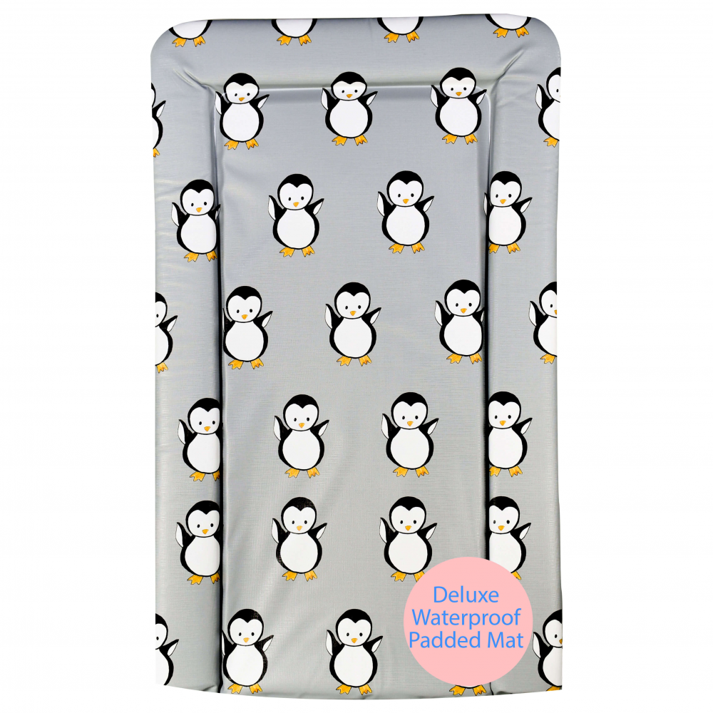 Cute Penguin Deluxe Unisex Baby Waterproof Changing Mat with Raised Edges 