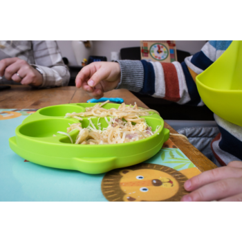 Callowesse Animal Silicone Plate – Green Owl food 1