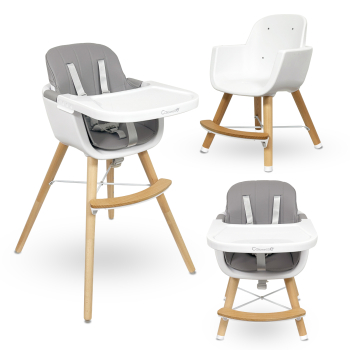 Callowesse Elata wooden Highchair in highchair, booster seat & toddler seat configurations