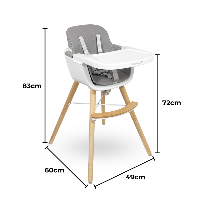 Callowesse elata highchair with dimensions