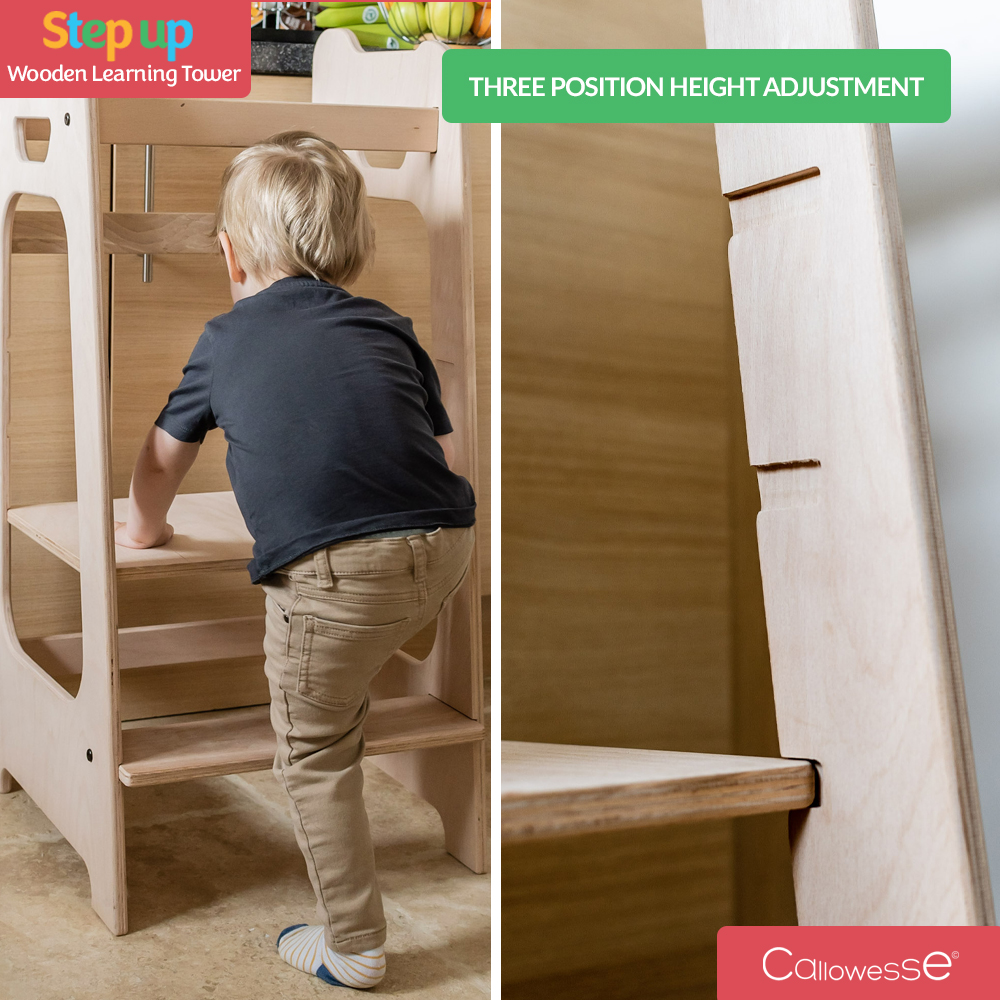 Callowesse Step Up Wooden Learning Tower Kitchen Helper for Toddlers
