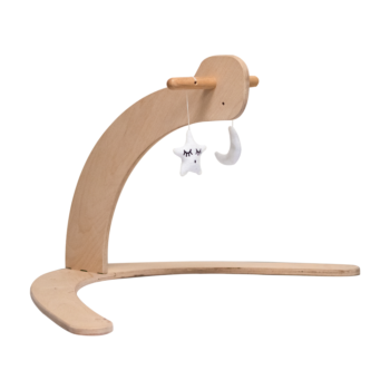 Callowesse Dinky Wooden Baby Gym. Newborn Play Gym with Moon & Star Soft Toys