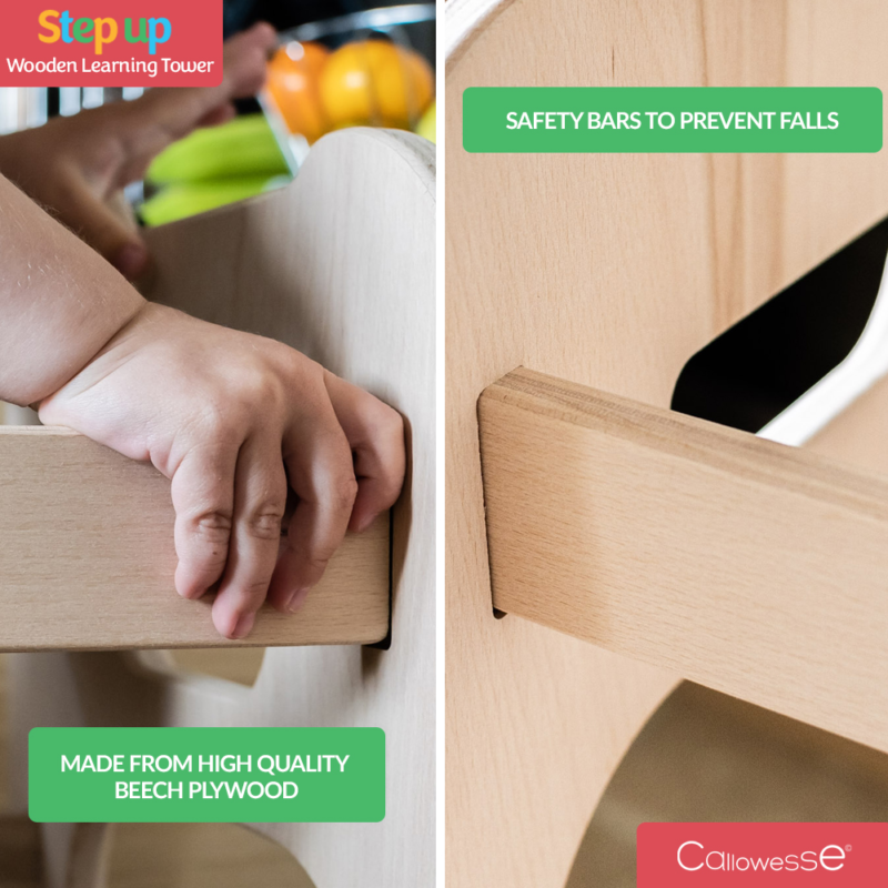 Callowesse Step-Up Wooden Learning Tower – Kitchen Helper for Toddlers - Image 7