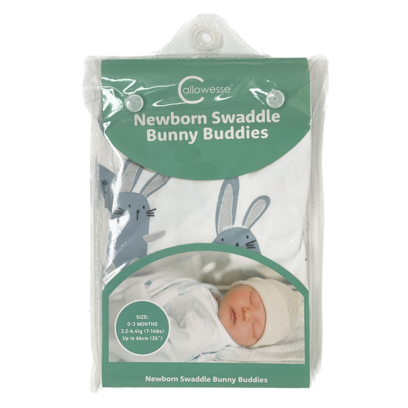 Callowesse Newborn Baby Swaddle - 0-3 Months - Bunny Buddies - Image 6