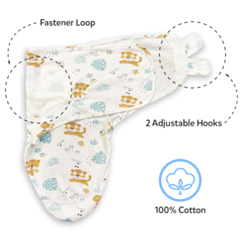 Callowesse Newborn Baby Swaddle - 0-3 Months - Curious Cubs