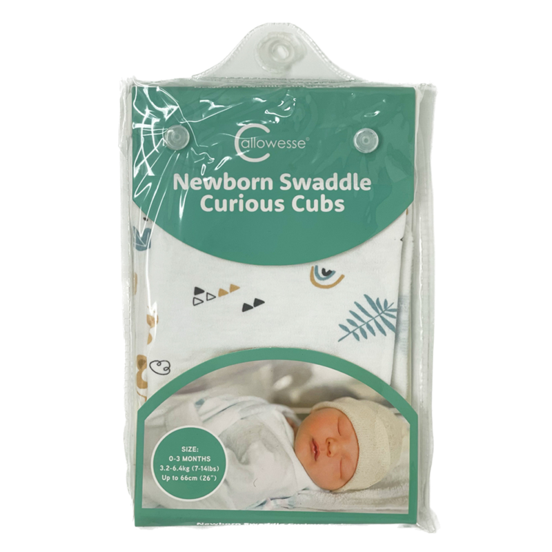 Callowesse Newborn Baby Swaddle - 0-3 Months - Curious Cubs - Image 6