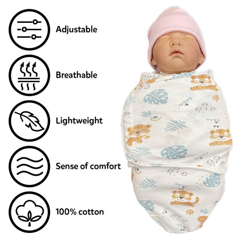 Callowesse Newborn Baby Swaddle - 0-3 Months - Curious Cubs - Image 5