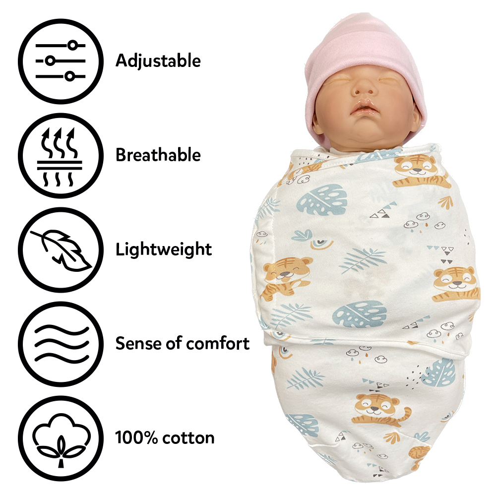 Callowesse Newborn Baby Swaddle - 0-3 Months - Curious Cubs
