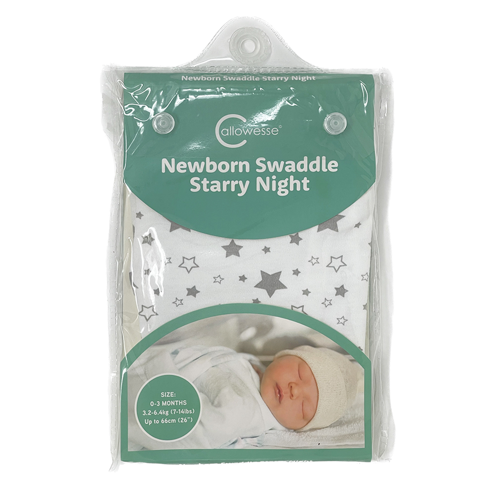 Callowesse Newborn Baby Swaddle - 0-3 Months - Starry Night