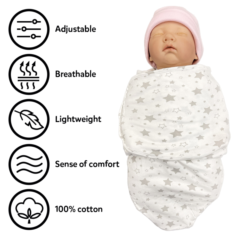Callowesse Newborn Baby Swaddle - 0-3 Months - Starry Night - Image 5